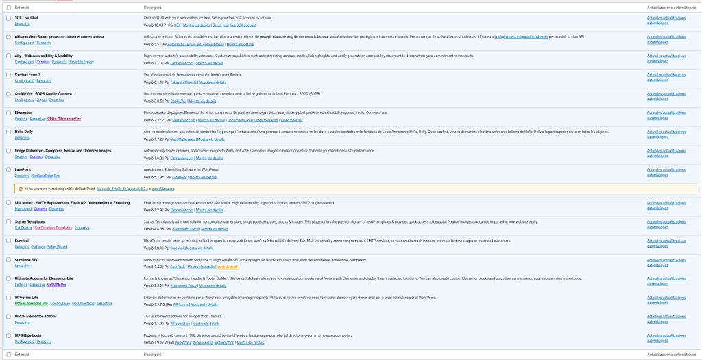 screenshot 2025 09 25 at 08 34 02 extensions ‹ love nature — wordpress