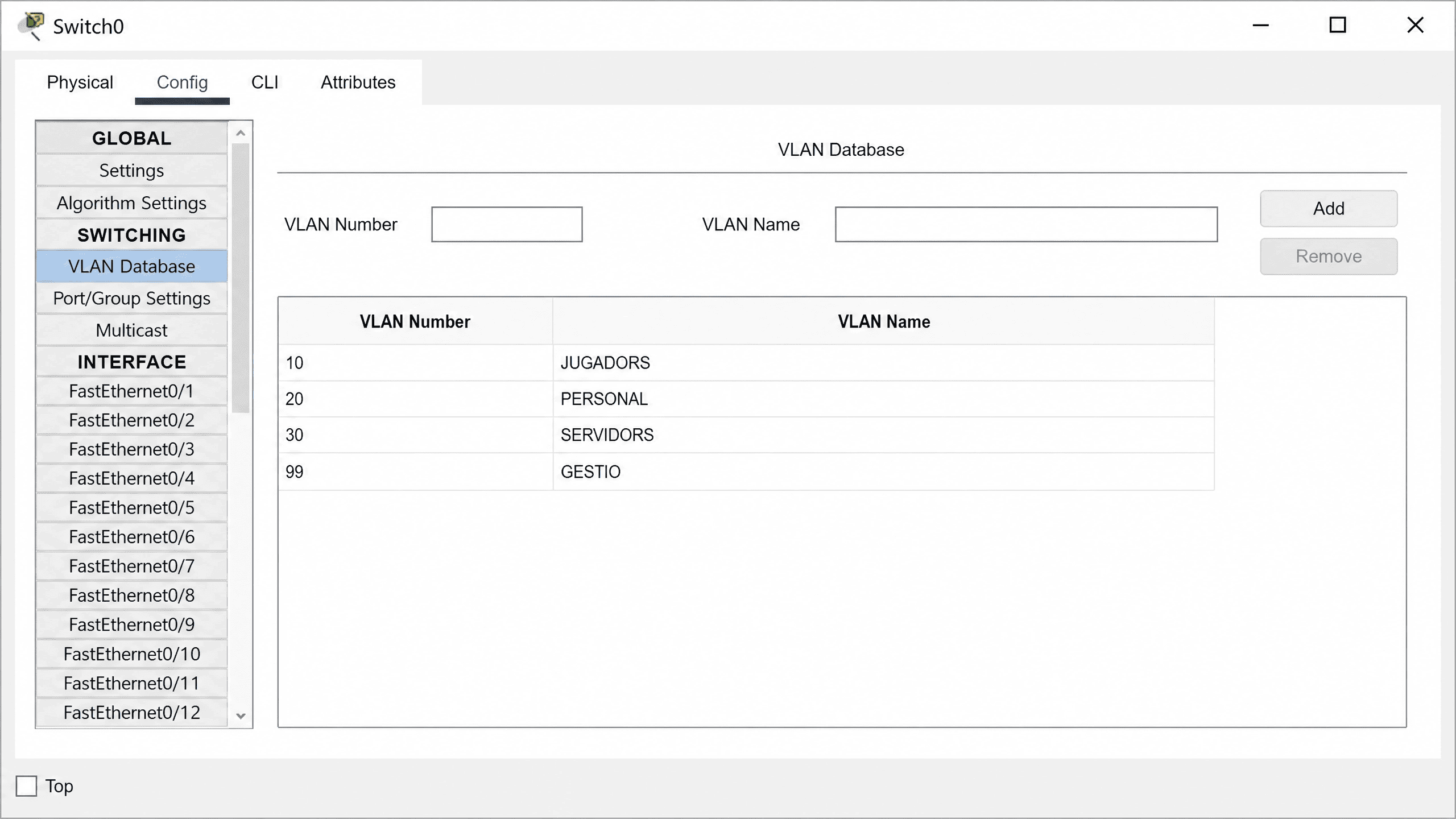 VLAN Database
