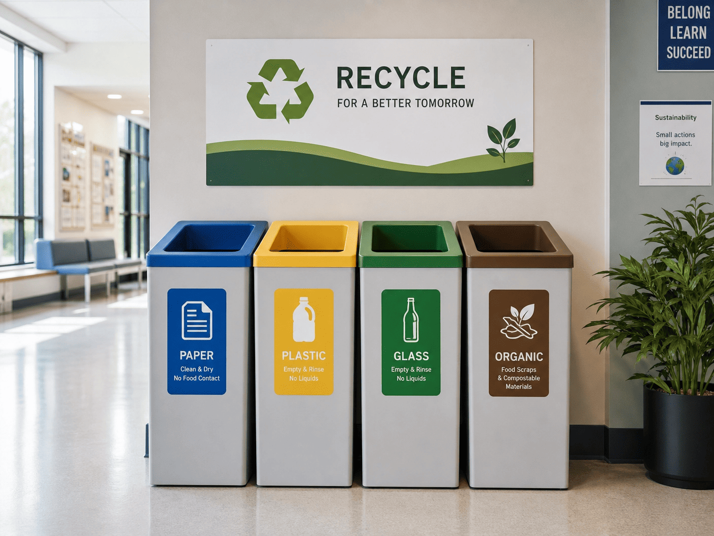 Contenidors reciclatge selectiu paper plàstic vidre orgànic