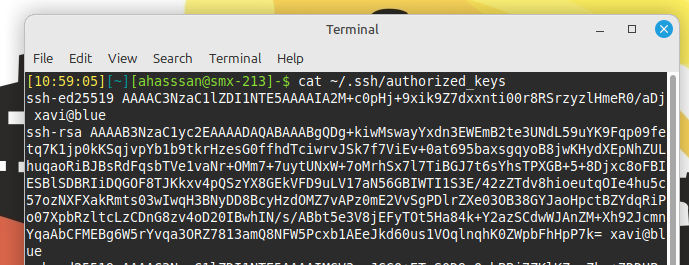Configuració authorized_keys Ali