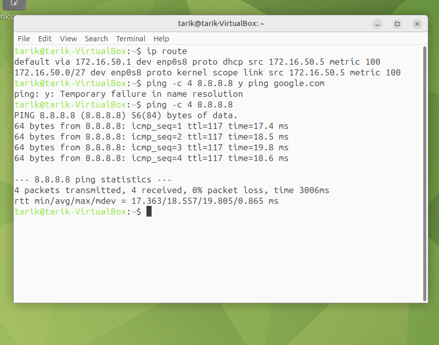 Gateway y ping